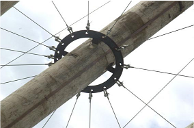 Timber post with steel fittings